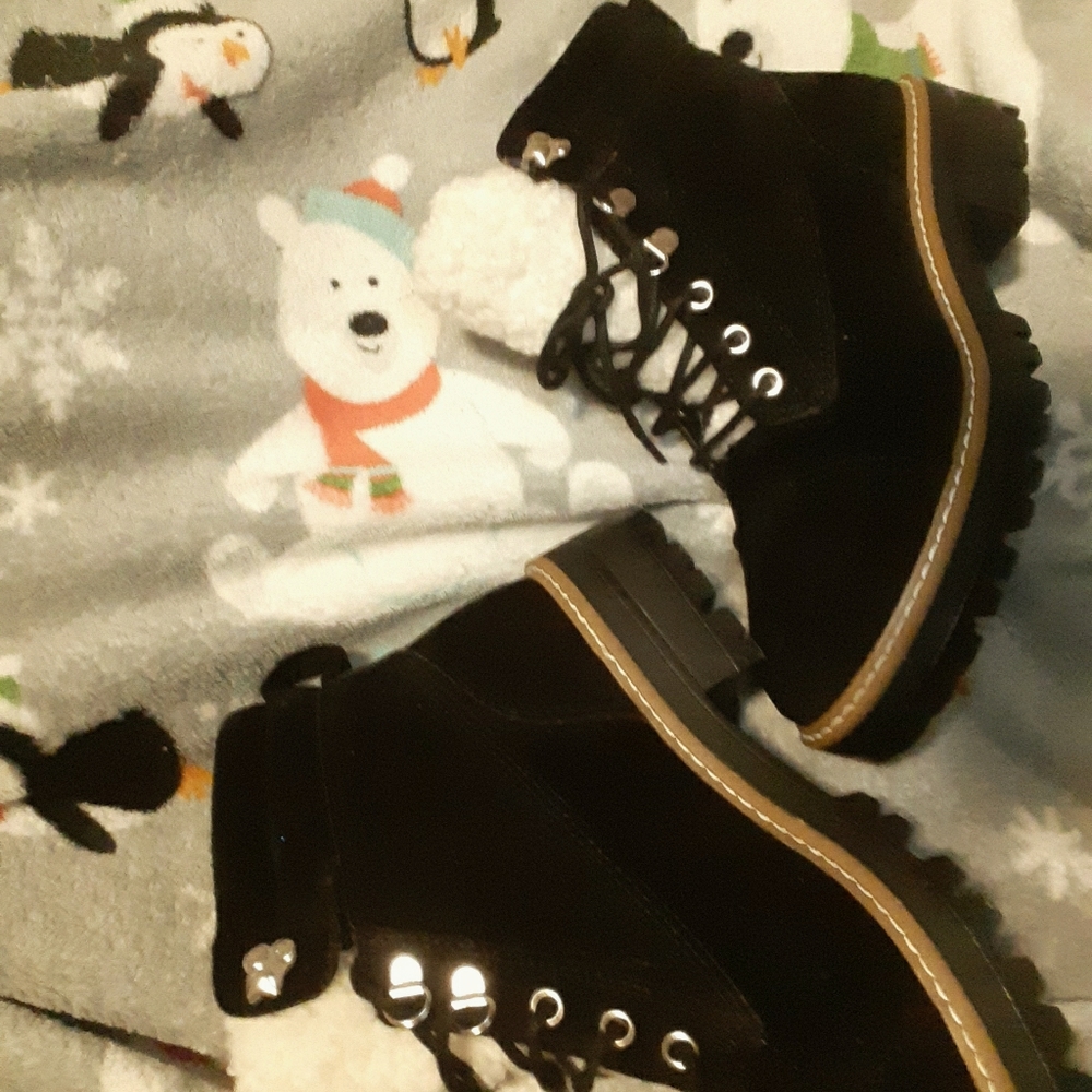 Black suede boots